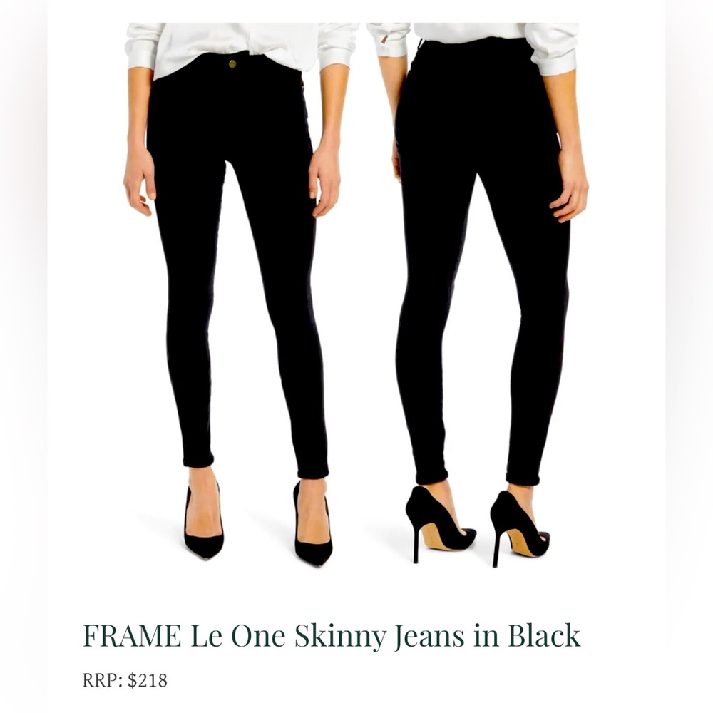 Frame Denim Le One Skinny Crop ASO Kate Middleton jeans Larson Black $218